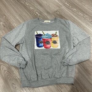 Gray Graphic  AZZ coffee Sweatshirt size s/m